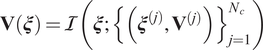 upper V xi equals upper I xi xi jVjj equals 1 Nc