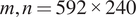 m comma n equals 592 times 240