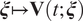 xi right arrow from bar Vt xi