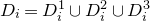 upper D Subscript i Baseline equals upper D Subscript i Superscript 1 Baseline union upper D Subscript i Superscript 2 Baseline union upper D Subscript i Superscript 3