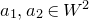 a 1 comma a 2 element of upper W squared