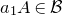 a 1 upper A element of script upper B
