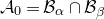 script upper A 0 equals script upper B Subscript alpha Baseline intersection script upper B Subscript beta