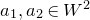 a 1 comma a 2 element of upper W squared