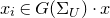 x Subscript i Baseline element of upper G left parenthesis normal upper Sigma Subscript upper U Baseline right parenthesis dot x