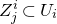 upper Z Subscript j Superscript i Baseline subset of upper U Subscript i