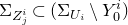normal upper Sigma Subscript upper Z Sub Subscript j Sub Superscript i Baseline subset of left parenthesis normal upper Sigma Subscript upper U Sub Subscript i Subscript Baseline minus upper Y 0 Superscript i Baseline right parenthesis