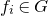 f Subscript i Baseline element of upper G
