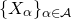 left brace upper X Subscript alpha Baseline right brace Subscript alpha element of script upper A