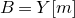 upper B equals upper Y left bracket m right bracket