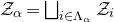 script upper Z Subscript alpha Baseline equals square union Underscript i element of normal upper Lamda Subscript alpha Baseline Endscripts script upper Z Subscript i