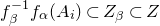 f Subscript beta Superscript negative 1 Baseline f Subscript alpha Baseline left parenthesis upper A Subscript i Baseline right parenthesis subset of upper Z Subscript beta Baseline subset of upper Z