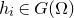 h Subscript i Baseline element of upper G left parenthesis normal upper Omega right parenthesis
