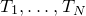 upper T 1 comma ellipsis comma upper T Subscript upper N Baseline
