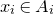 x Subscript i Baseline element of upper A Subscript i