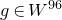 g element of upper W Superscript 96