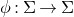 phi colon normal upper Sigma right arrow normal upper Sigma