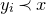y Subscript i Baseline precedes x
