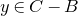y element of upper C minus upper B
