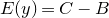 upper E left parenthesis y right parenthesis equals upper C minus upper B