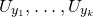 upper U Subscript y 1 Baseline comma ellipsis comma upper U Subscript y Sub Subscript k Subscript Baseline