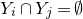 upper Y Subscript i Baseline intersection upper Y Subscript j Baseline equals normal empty set