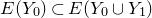 upper E left parenthesis upper Y 0 right parenthesis subset of upper E left parenthesis upper Y 0 union upper Y 1 right parenthesis