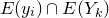 upper E left parenthesis y Subscript i Baseline right parenthesis intersection upper E left parenthesis upper Y Subscript k Baseline right parenthesis