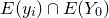 upper E left parenthesis y Subscript i Baseline right parenthesis intersection upper E left parenthesis upper Y 0 right parenthesis