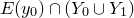 upper E left parenthesis y 0 right parenthesis intersection left parenthesis upper Y 0 union upper Y 1 right parenthesis
