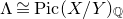 normal upper Lamda approximately equals upper P i c left parenthesis upper X divided by upper Y right parenthesis Subscript double struck upper Q