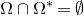 normal upper Omega intersection normal upper Omega Superscript asterisk Baseline equals normal empty set