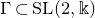 normal upper Gamma subset of upper S upper L left parenthesis 2 comma double struck k right parenthesis