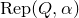 upper R e p left parenthesis upper Q comma alpha right parenthesis