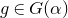 g element of upper G left parenthesis alpha right parenthesis