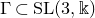 normal upper Gamma subset of upper S upper L left parenthesis 3 comma double struck k right parenthesis