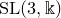 upper S upper L left parenthesis 3 comma double struck k right parenthesis