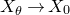 upper X Subscript theta Baseline right arrow upper X 0