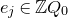 e Subscript j Baseline element of double struck upper Z upper Q 0