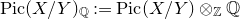 upper P i c left parenthesis upper X divided by upper Y right parenthesis Subscript double struck upper Q colon equals upper P i c left parenthesis upper X divided by upper Y right parenthesis circled times Subscript double struck upper Z Baseline double struck upper Q