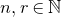 n comma r element of double struck upper N