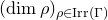 left parenthesis dimension rho right parenthesis Subscript rho element of upper I r r left parenthesis normal upper Gamma right parenthesis
