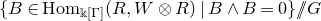 StartSet upper B element of upper H o m Subscript double struck k left bracket normal upper Gamma right bracket Baseline left parenthesis upper R comma upper W circled times upper R right parenthesis vertical bar upper B and upper B equals 0 EndSet slash slash upper G