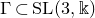 normal upper Gamma subset of upper S upper L left parenthesis 3 comma double struck k right parenthesis