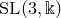 upper S upper L left parenthesis 3 comma double struck k right parenthesis