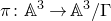 pi colon double struck upper A cubed right arrow double struck upper A cubed divided by normal upper Gamma