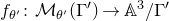 f Subscript theta Sub Superscript prime Subscript Baseline colon script upper M Subscript theta Sub Superscript prime Subscript Baseline left parenthesis normal upper Gamma Superscript prime Baseline right parenthesis right arrow double struck upper A cubed divided by normal upper Gamma prime