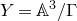 upper Y equals double struck upper A cubed divided by normal upper Gamma