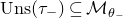 upper U n s left parenthesis tau Subscript minus Baseline right parenthesis subset of or equal to script upper M Subscript theta Sub Subscript minus