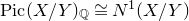 upper P i c left parenthesis upper X divided by upper Y right parenthesis Subscript double struck upper Q Baseline approximately equals upper N Superscript 1 Baseline left parenthesis upper X divided by upper Y right parenthesis
